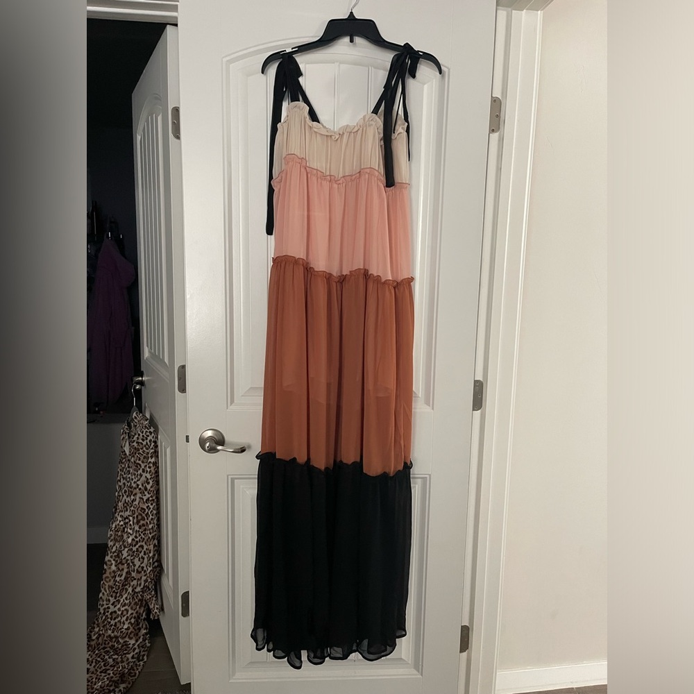Beautiful tiered tie shoulder maxi dress from Red Dress size medium